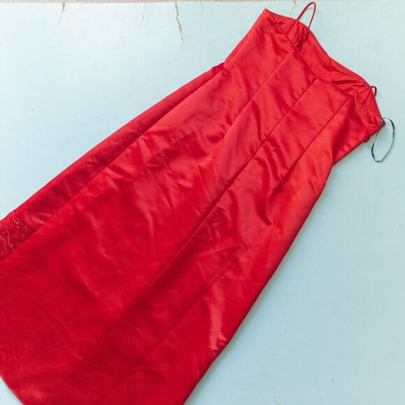 Scott McCLintock Vintage Y2K Red Floral Embroidered A-Line Formal Dress Size 16 - Picture 8 of 8